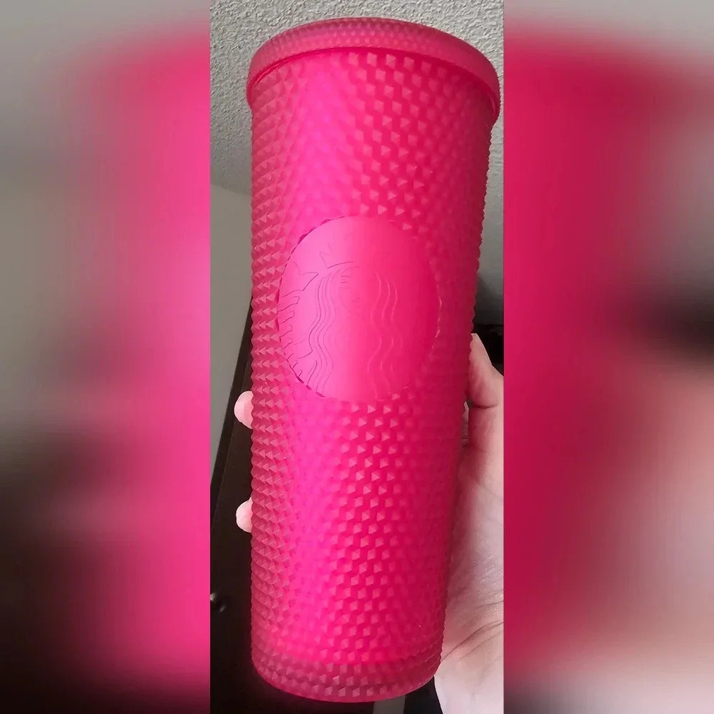 Starbucks 2021 Matte Pink Venti Studded 24oz Cold cup Tumbler **No Straw**